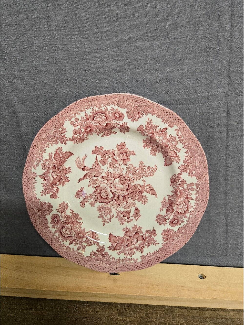 Johnson Bros Asiatic Pheasant pink dinner plate